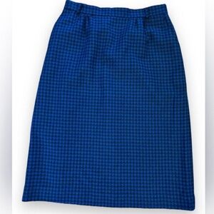 Vintage Blue Houndstooth Women's Skirt